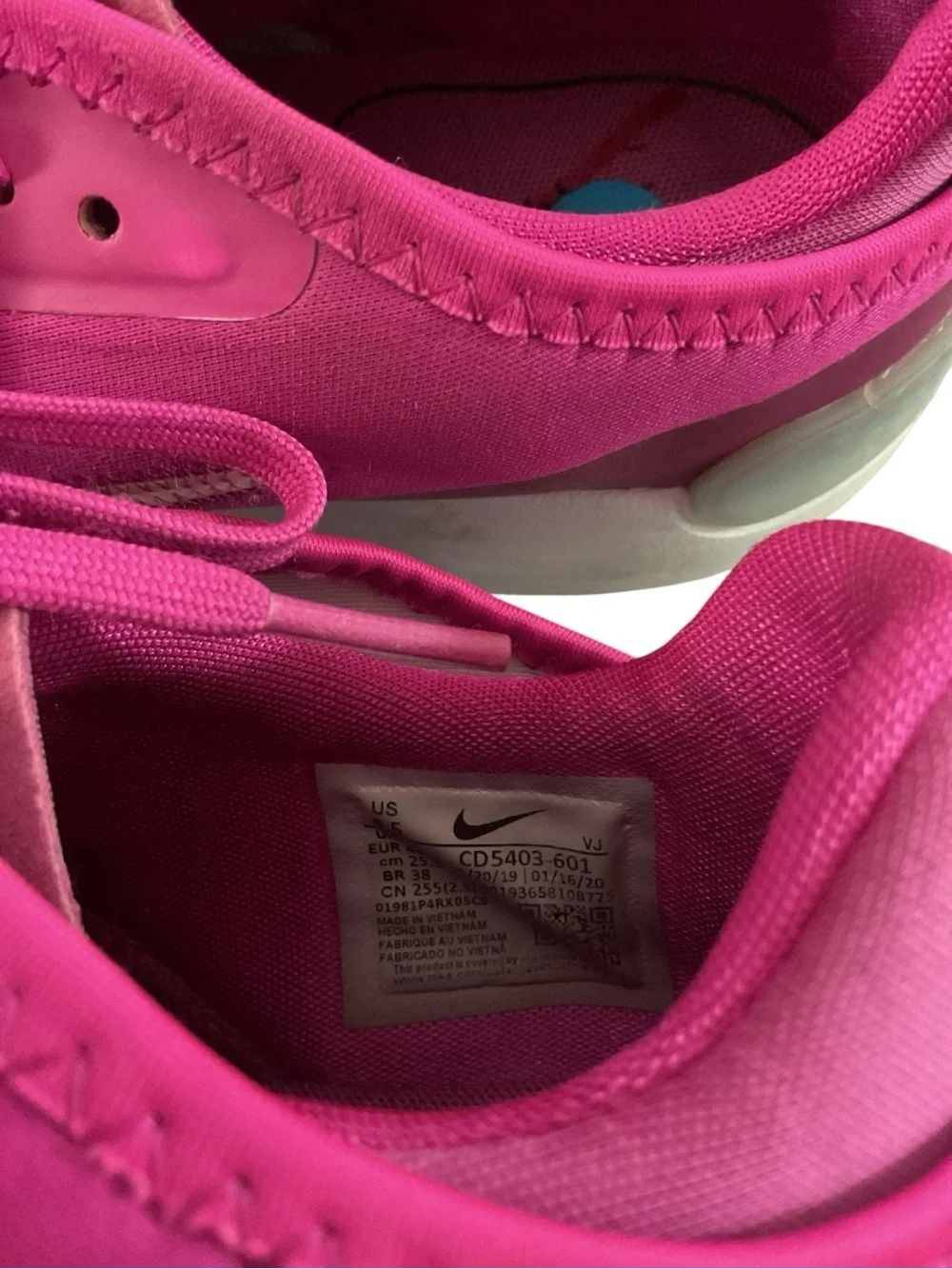 Nike “Amixa” Fire Pink Athletic Sneakers w/White Swoosh